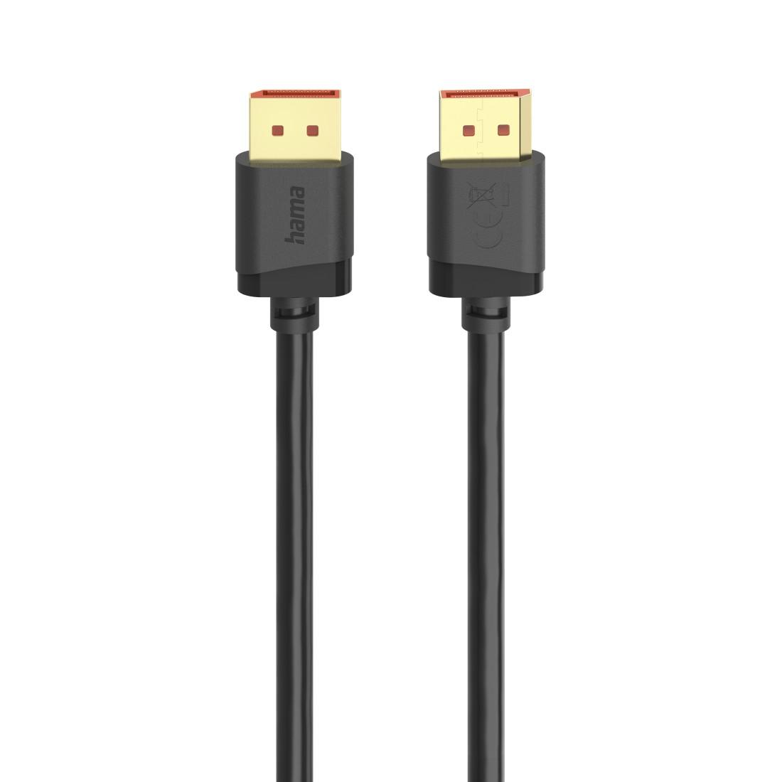 HAMA Кабел DisplayPort, DP 2.1, Ultra-HD 8K, 40 Gbit/s, 2 м