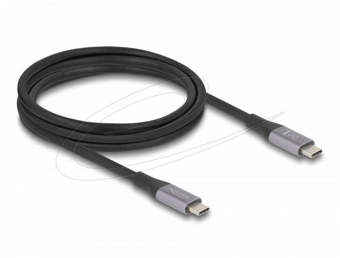 Delock Кабел E-Marker, USB-C, 240W, 2 m, сив