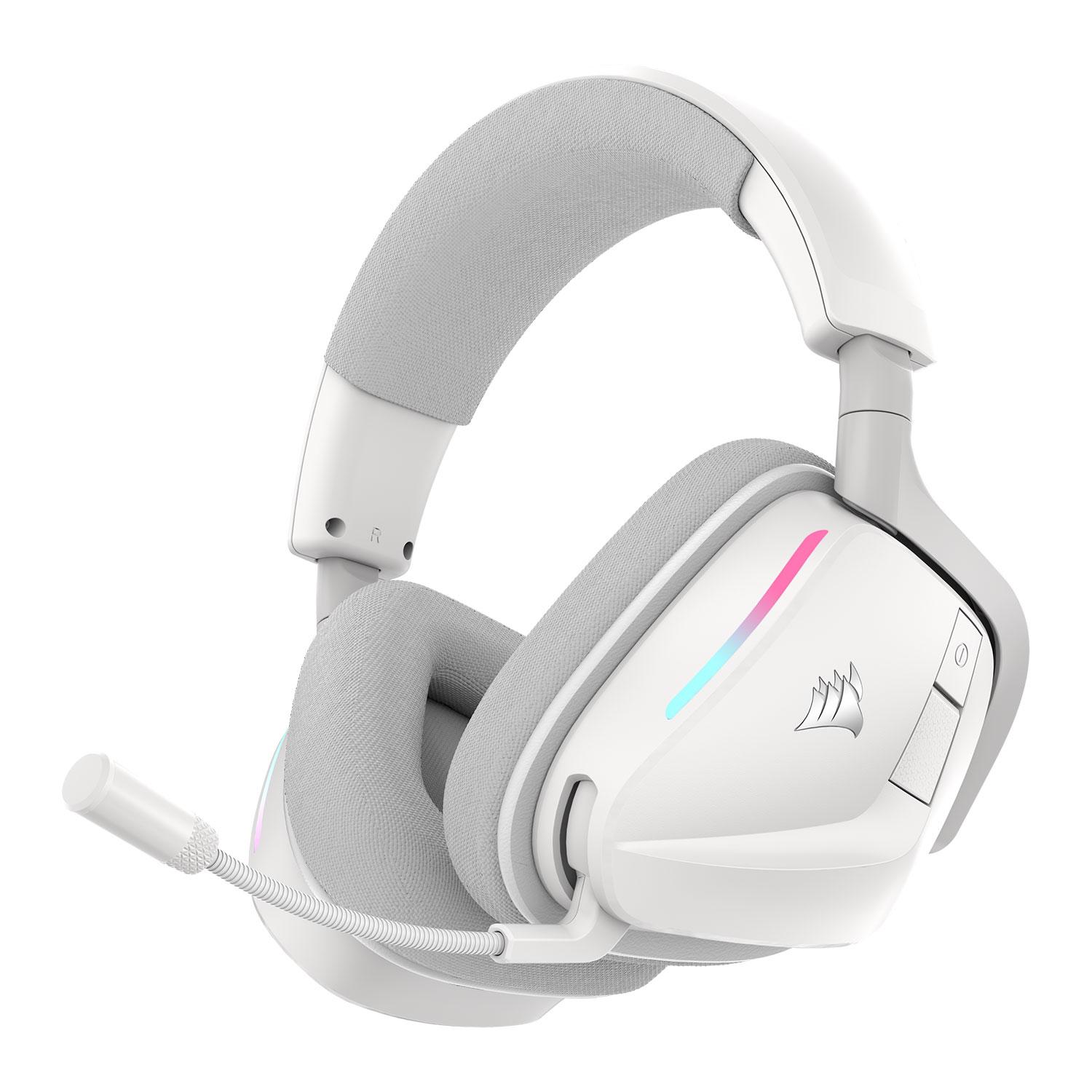 Геймърски безжични слушалки с микрофон Corsair VOID v2 - White