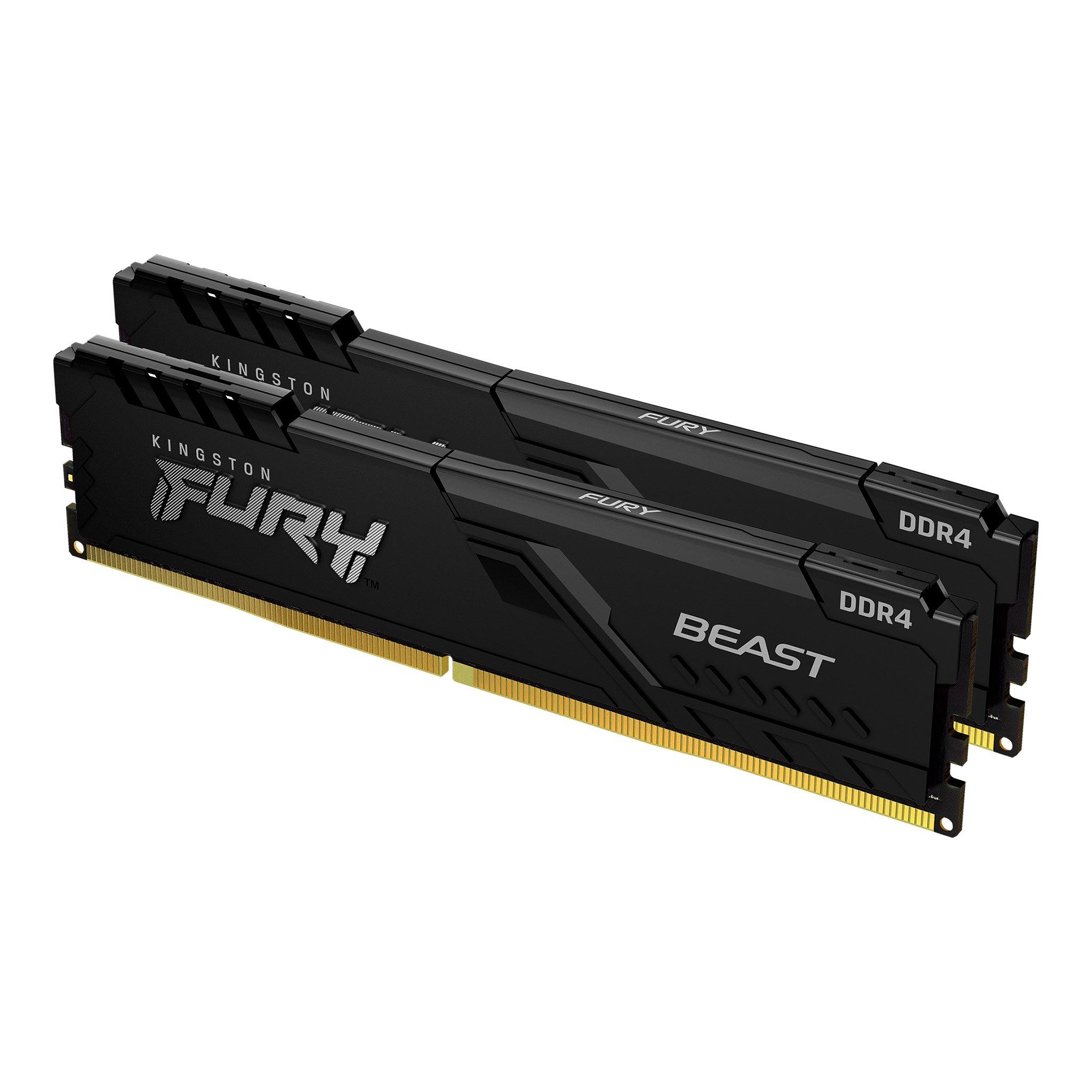 Памет Kingston FURY Beast Black 32GB(2x16GB) DDR4 3200MHz KF432C16BBK2/32