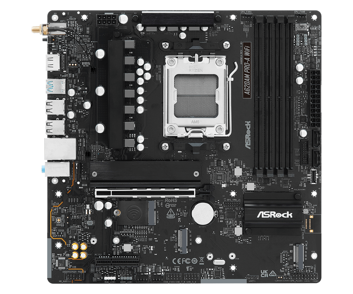 Дънна платка ASRock A620AM PRO-A WIFI, AM5