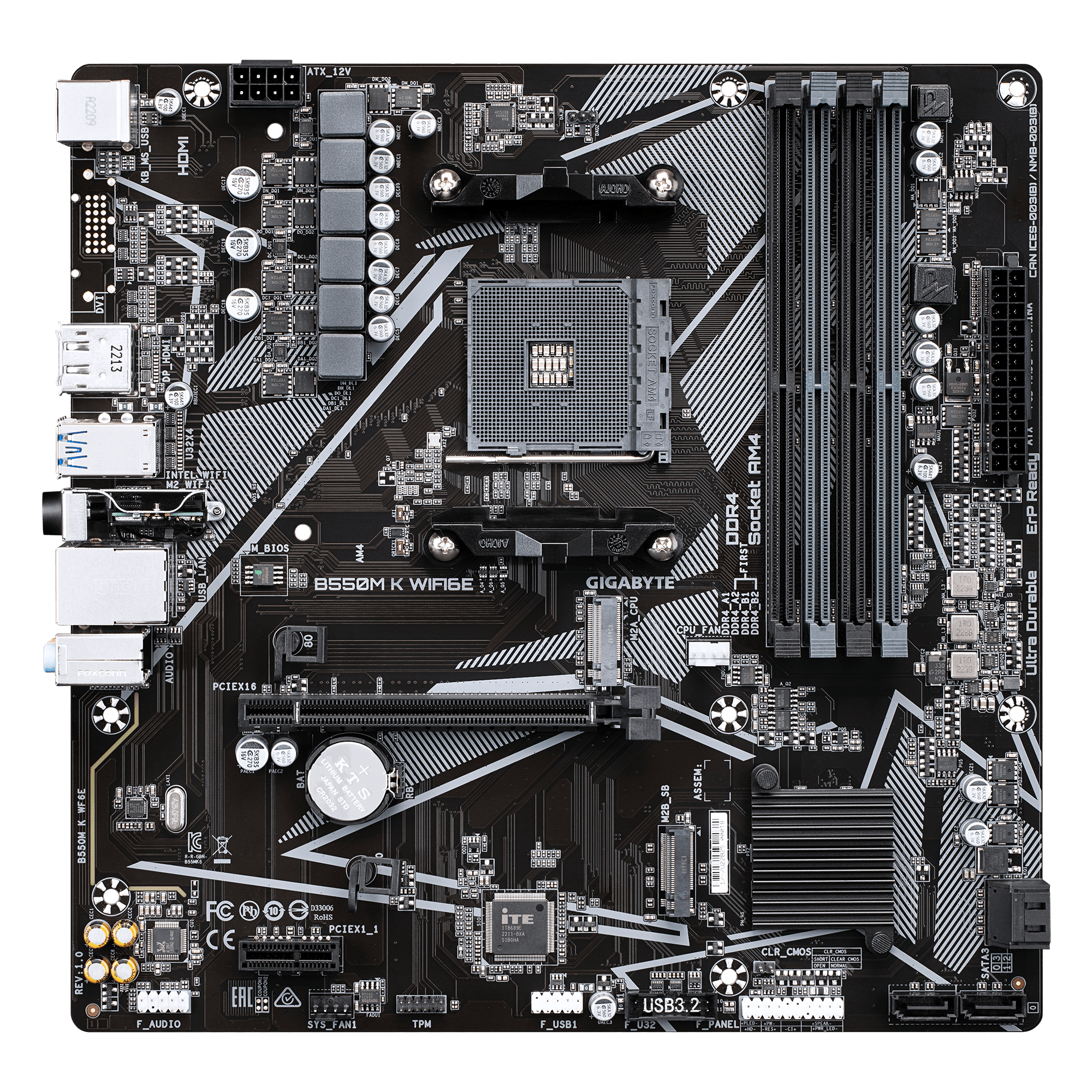 Дънна платка GIGABYTE B550M K Wi-Fi 6E, AM4