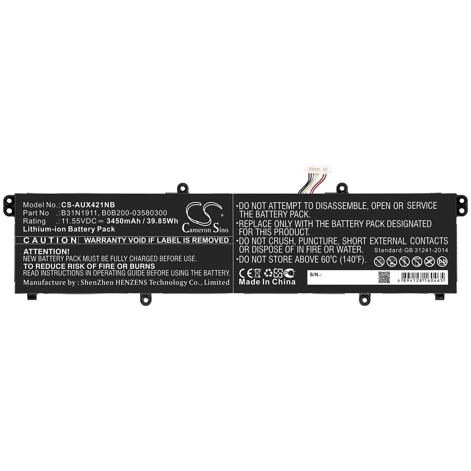 Батерия за лаптоп  ASUS VivoBook Flip 14 TM420IA DB71, VivoBook 14 F413, B31N1911 LiPo 11.55V 3450mAh CAMERON SINO