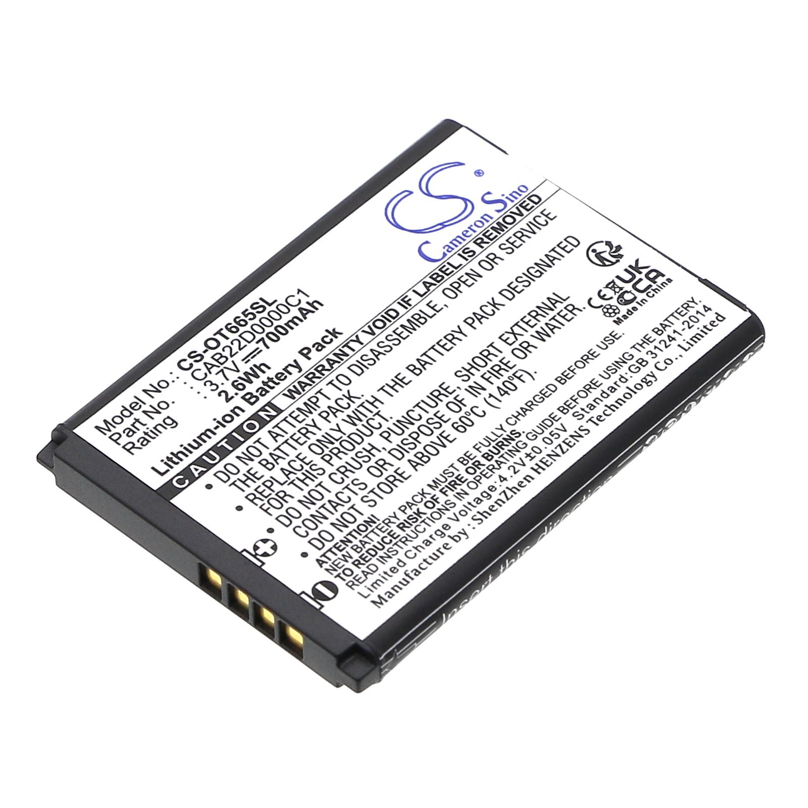 Батерия за мобилен телефон  ALCATEL 2010D, One Touch 356, One Touch 665  CAB22B0000C1 LiIon 3,7V 700mAh CAMERON SINO