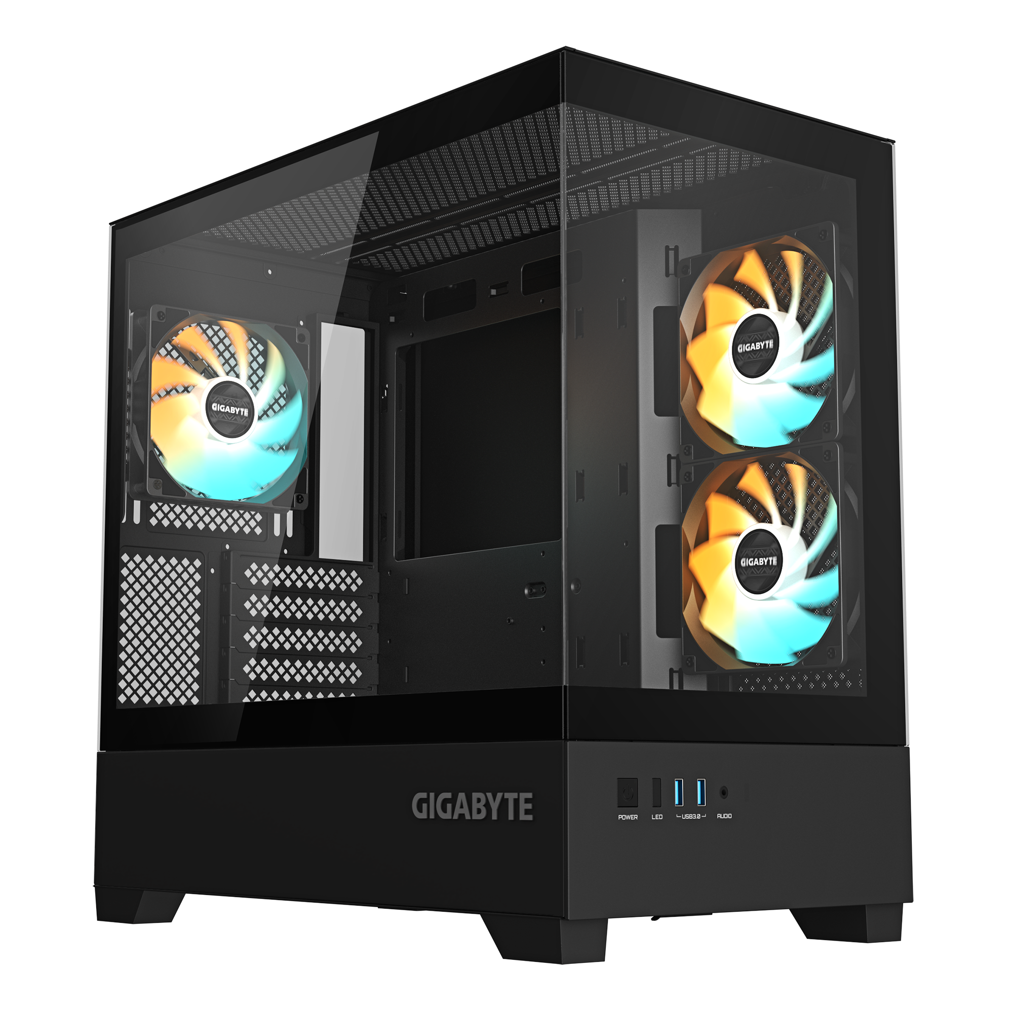 Кутия GIGABYTE C201 PANORAMIC + 3 ARGB Вентилатора