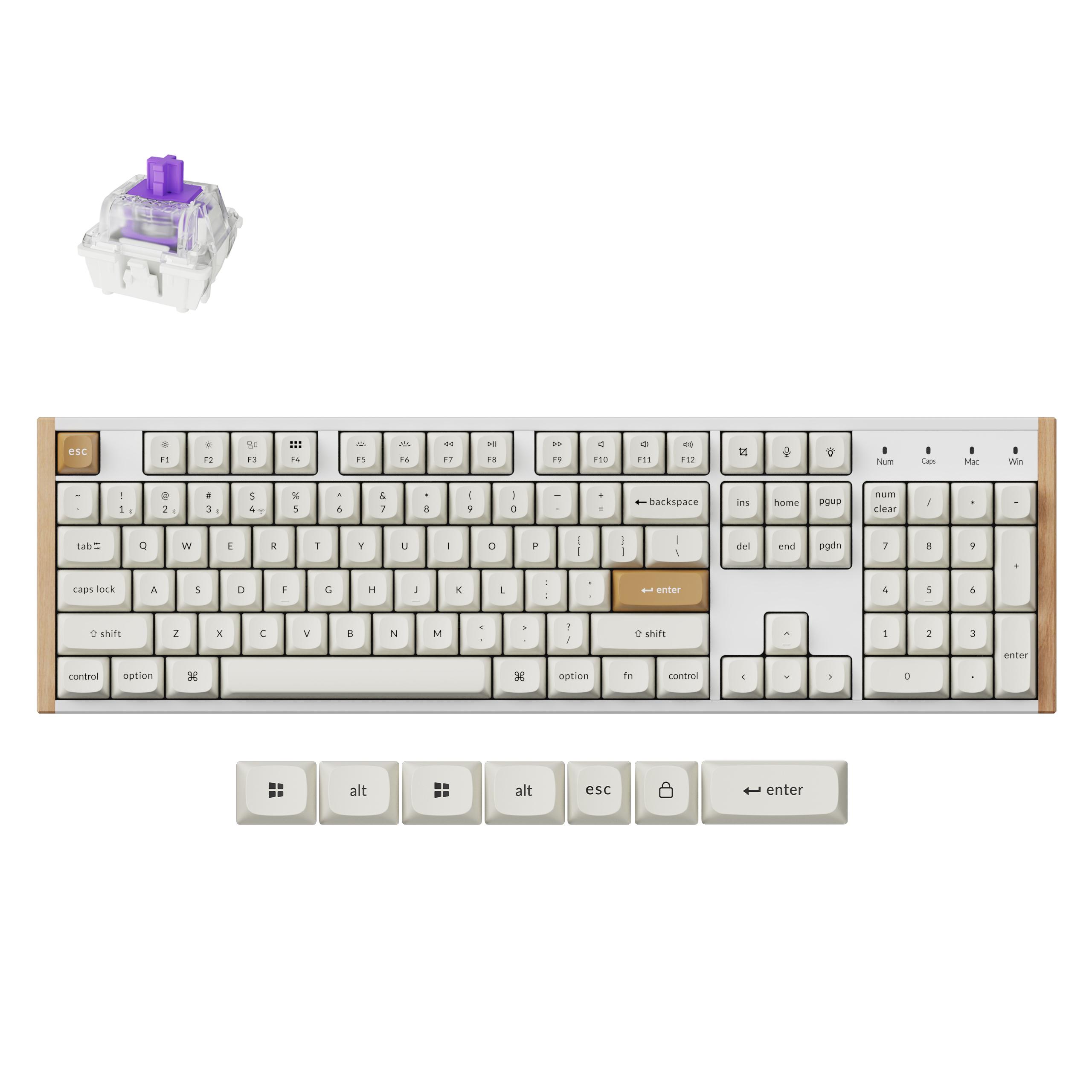 Геймърска безжична Механична клавиатура Keychron K10 HE Magnetic Switch - White Special Edition