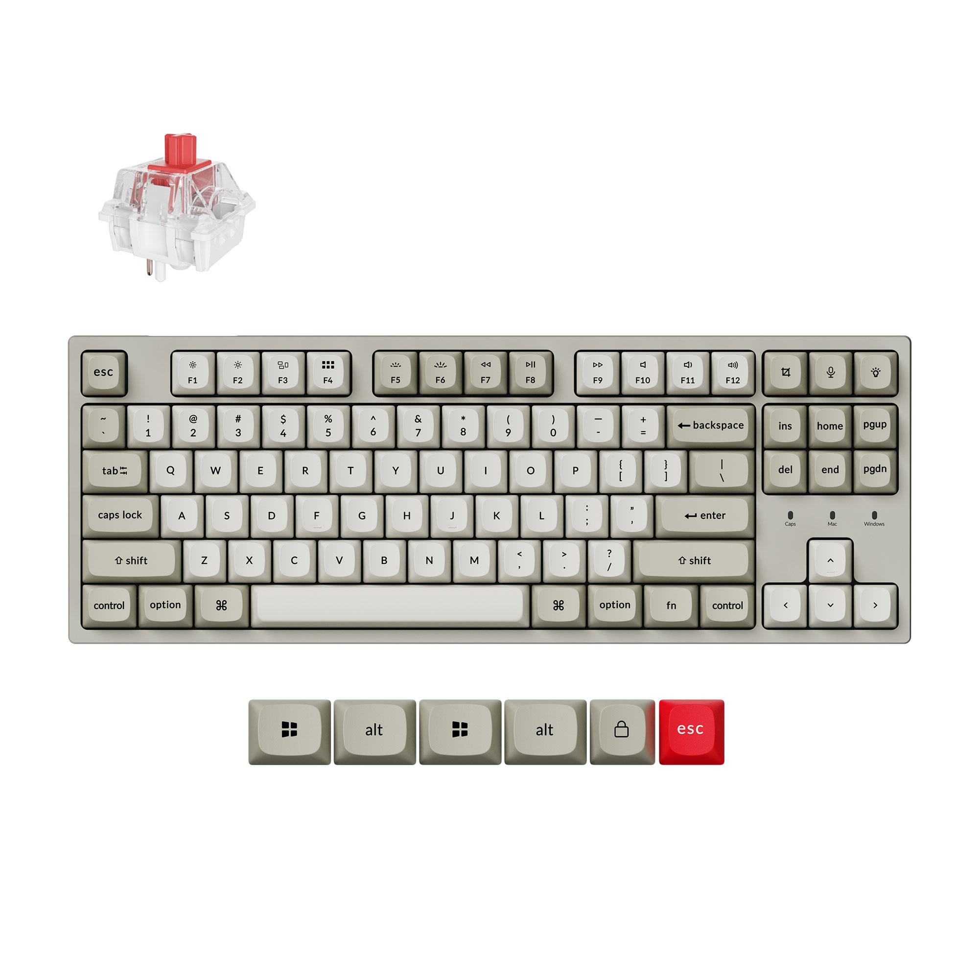 Геймърска Механична клавиатура Keychron C1 Pro 8K QMK - Super Red Switch