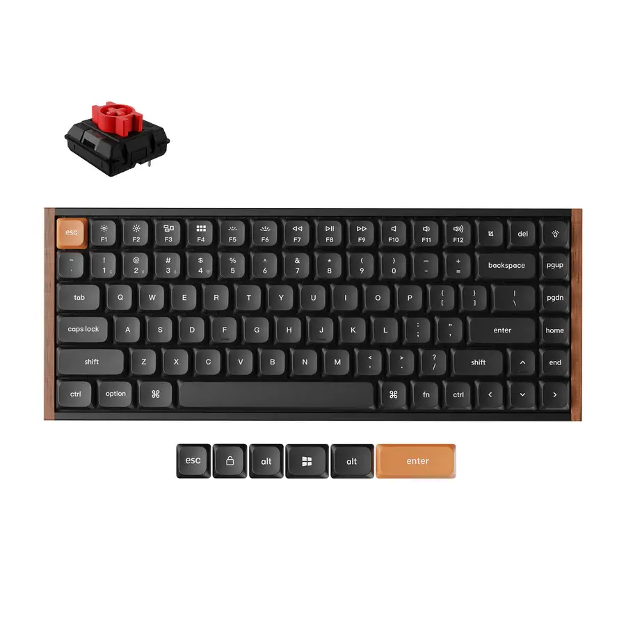 Безжчина механична клавиатура Keychron K3 MAX SE Black QMK/VIA - Milk POM Red Switch