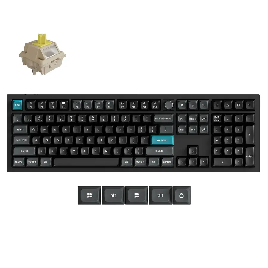 Безжична механичка клавиатура Keychron Q6 Ultra 8K Black - Silk POM Switch Banana