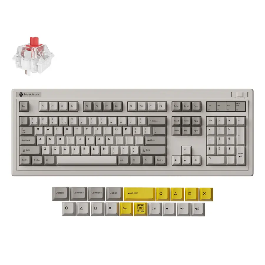 Безжична механичка клавиатура Keychron R6 QMK Retro - Super Red Switch