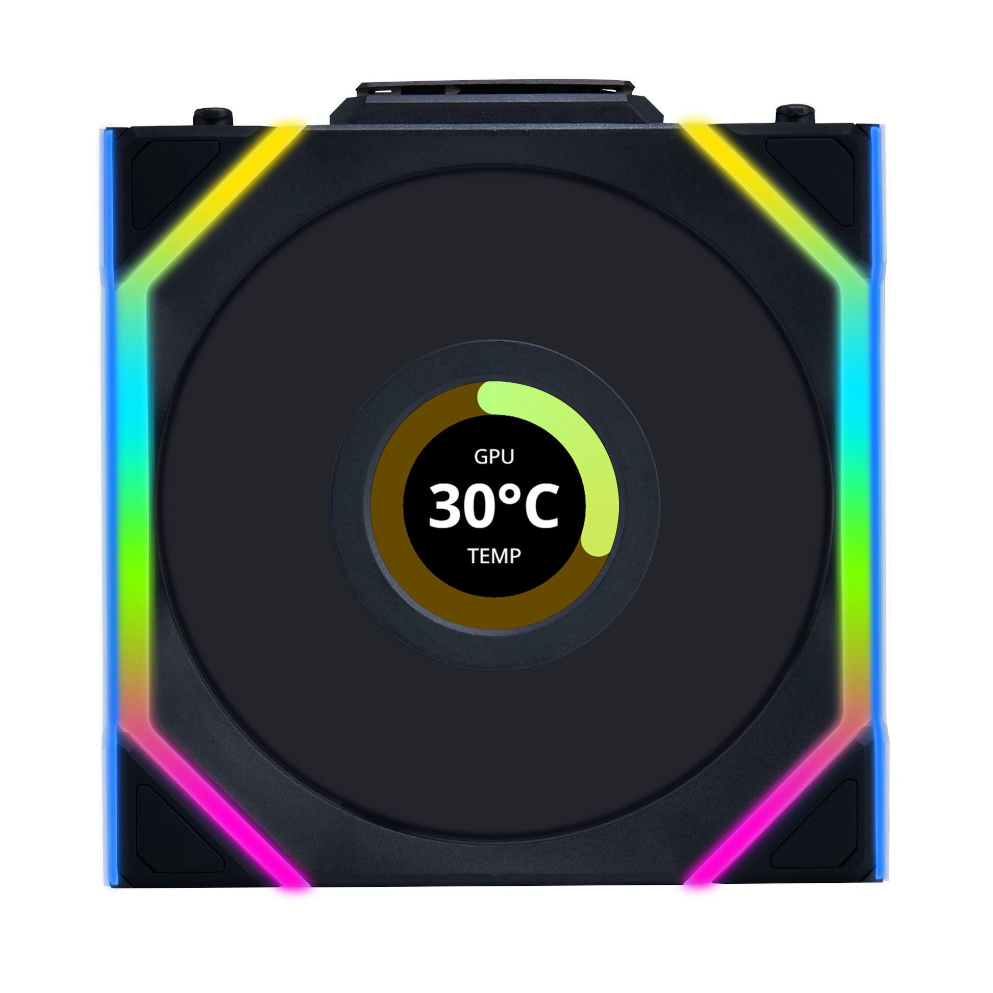 Вентилатор Lian Li UNI FAN SL Wireless LCD ARGB PWM - 120 mm Черен
