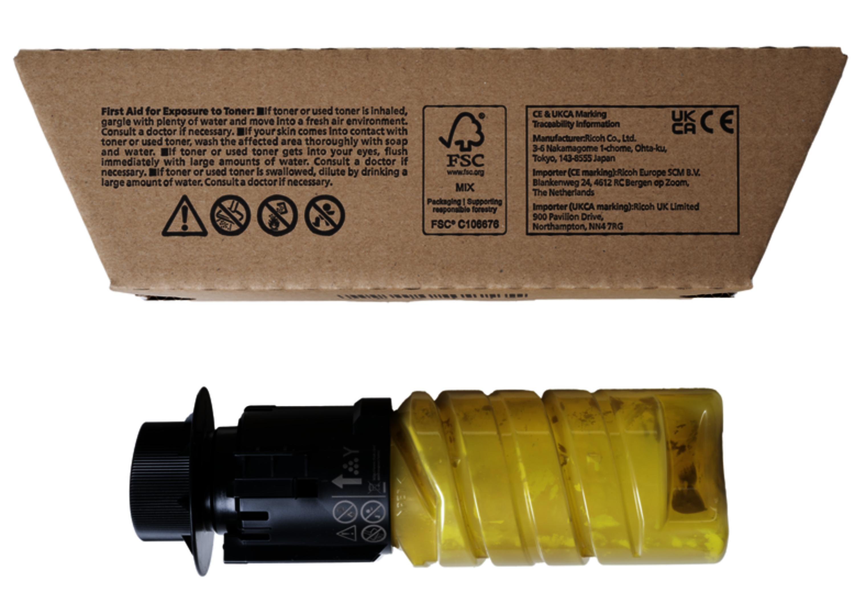 Тонер касета Ricoh M C320H, 4200 копия, За M C320FSE, Yellow
