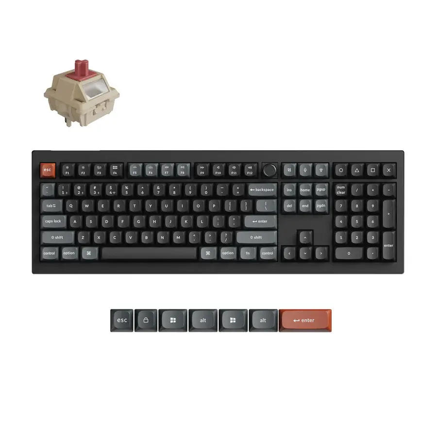 Безжична механичка клавиатура Keychron V6 Ultra 8K - Silk POM Switch Red